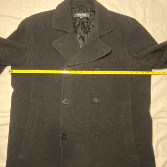 Kenneth Cole Reaction Double Breasted Mens L Peacoat Wool Blend Insulated EUC - Picture 6 of 10